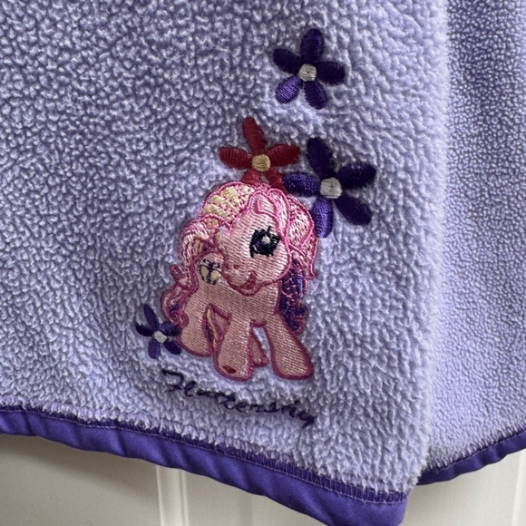 My Little Pony 3T Girls Purple Fleece Crewneck Sweatshirt with Unicorn & Flower - Picture 2 of 6